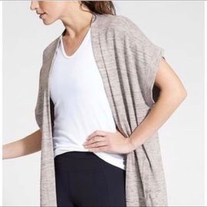 Athleta Gray Harmony Wrap Open Front Cardigan